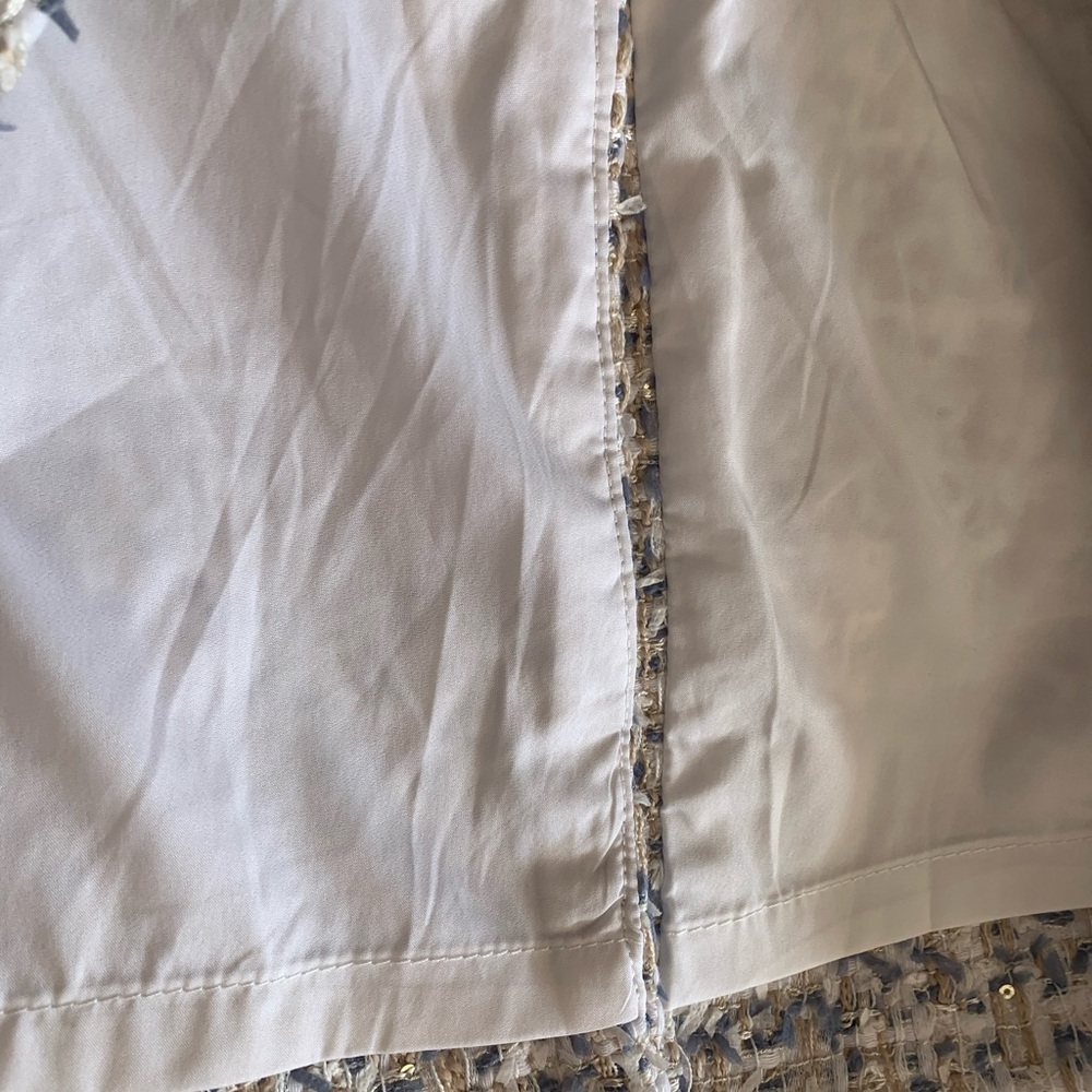 NWT Calvin Klein Women’s Tweed Knee Length Skirt Size 12 Cream Gray Beige $89 - Picture 5 of 6